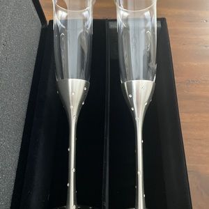 NEW Silver Sparkle Champagne Flutes